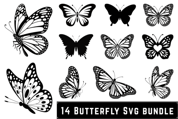 14 Butterfly Svg Bundle for Crafts and Graphics