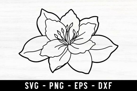 Azalea Flower Silhouette SVG for Crafts and Graphics