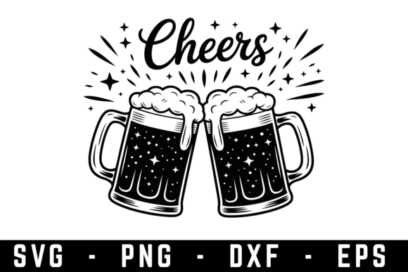 Beer Glasses Cheers SVG for Crafts and Graphics Projects
