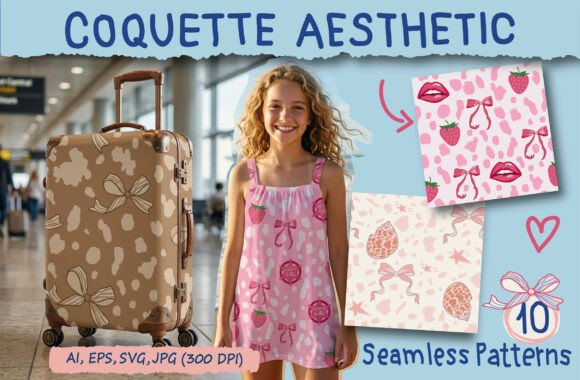 Coquette Bows Seamless Patterns Bundle for Creative Branding