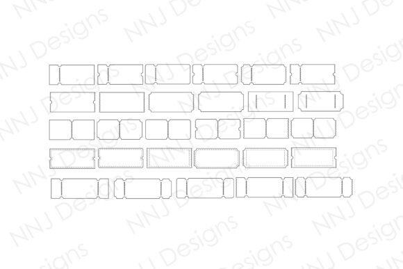 Coupon Voucher Outline Border SVG Set: A Modern Graphic Design Asset for Content Creators