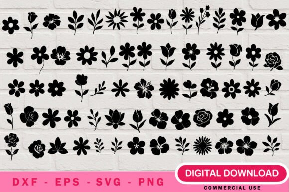 Flower Silhouette SVG Bundle
