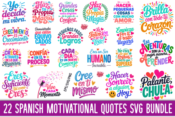 Spanish Motivational Quotes SVG Bundle: A Creative Boost for Blog and T-Shirt Designs