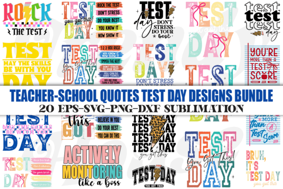 Test Day PNG Bundle, Teacher PNG Bundle Graphics