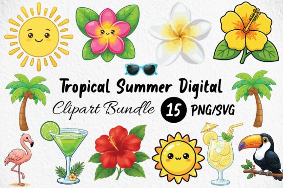 Tropical Summer Clipart PNG SVG