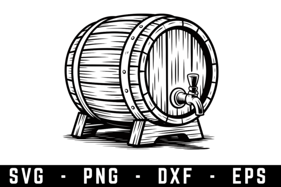 Wooden Barrel Beer SVG Design for Crafts and Branding